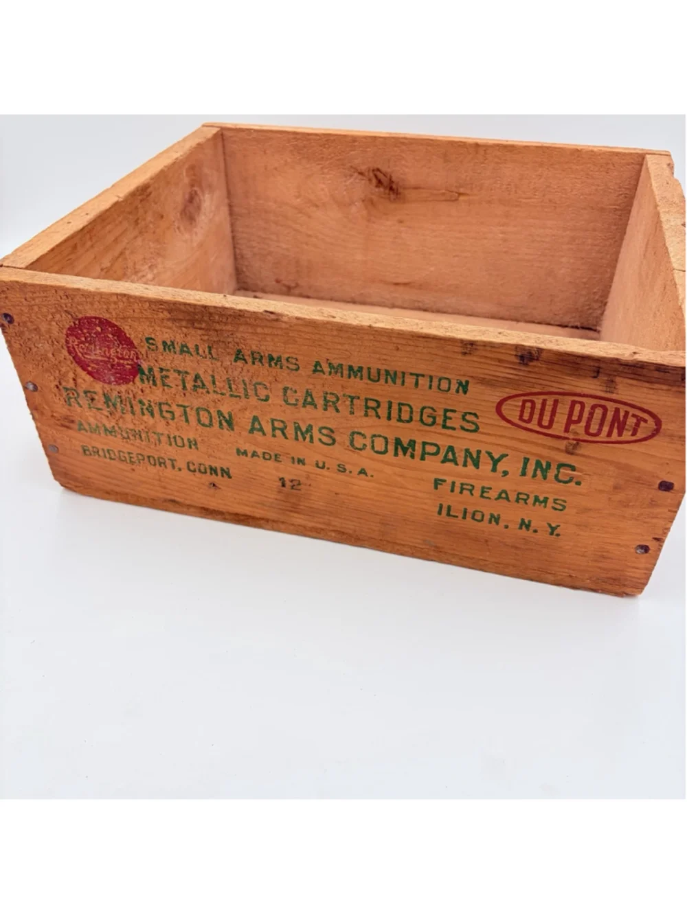 Remington Hi-Speed .22 LR Wooden Ammo Crate Box #1622 DuPont Kleanbore USA
